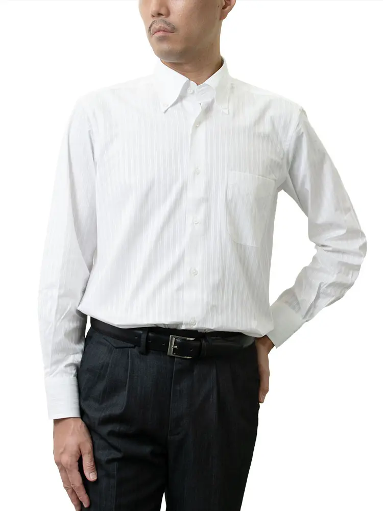 ワイシャツ ストライプ ホワイト ドビー CHOYA1886｜CHOYA SHIRT