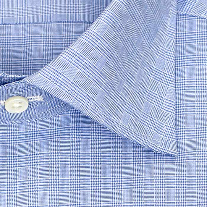 ワイシャツ 無地チェック ブルー CHOYA1886| CHOYA SHIRT