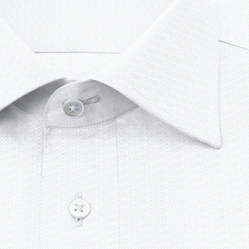 綿 50% ポリエステル 50%｜形態安定 パターンオーダーシャツ 白ドビー