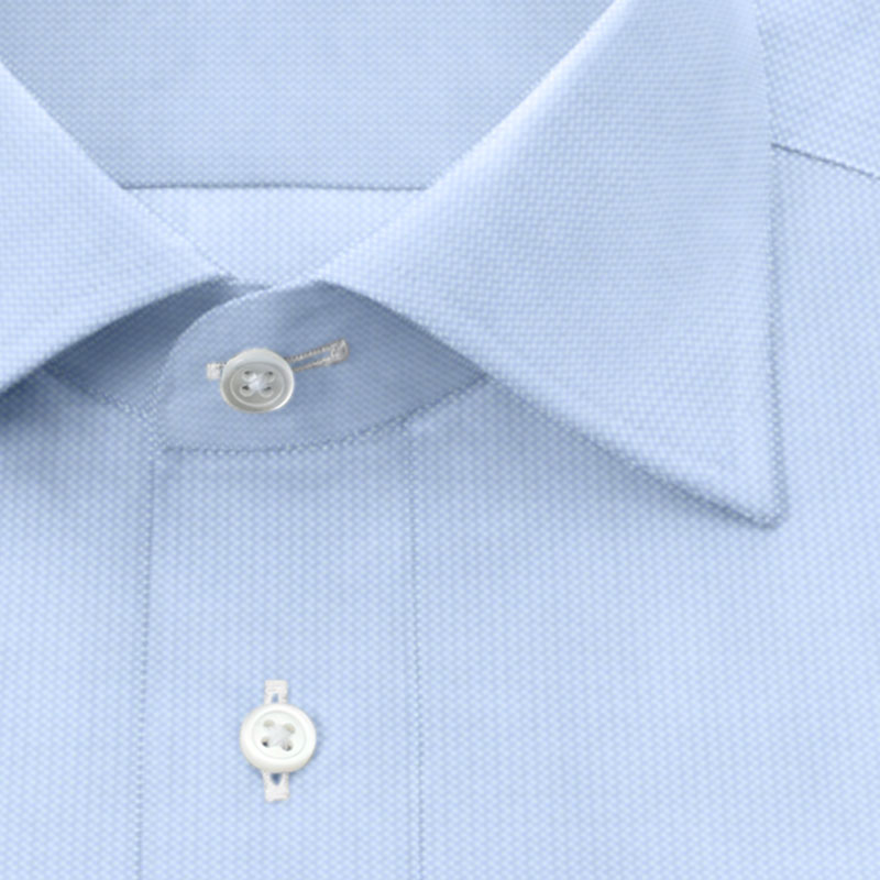 綿 55% ポリエステル 45%｜形態安定 パターンオーダーシャツ ブルー
