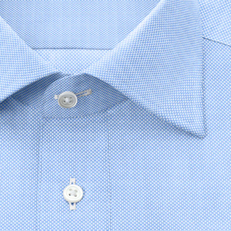 綿 50% ポリエステル 50%｜形態安定 パターンオーダーシャツ ブルー オックスフォード
