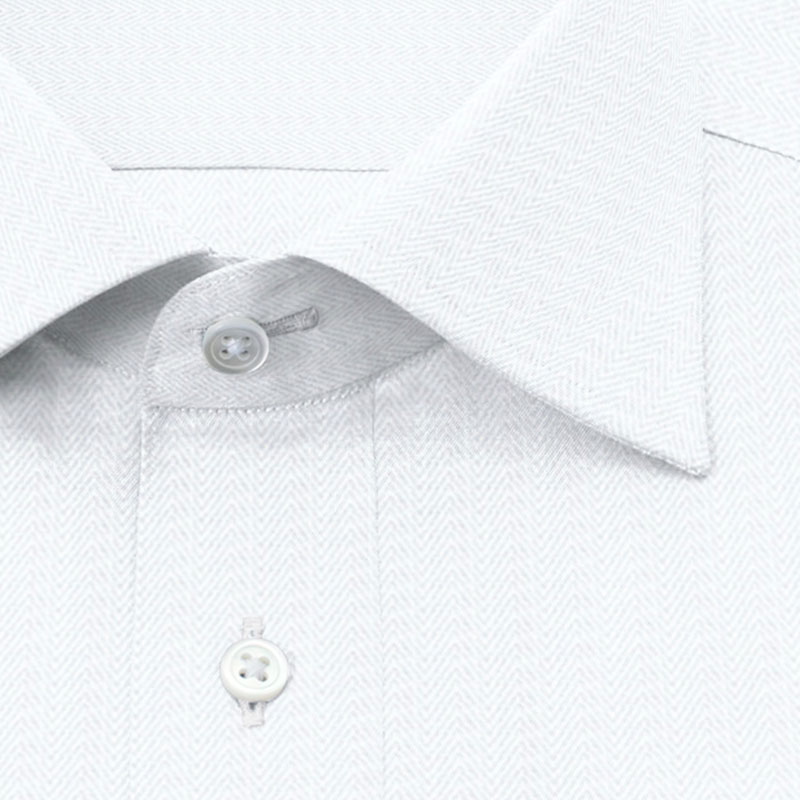 綿 100%｜形態安定 パターンオーダーシャツ 白ドビー