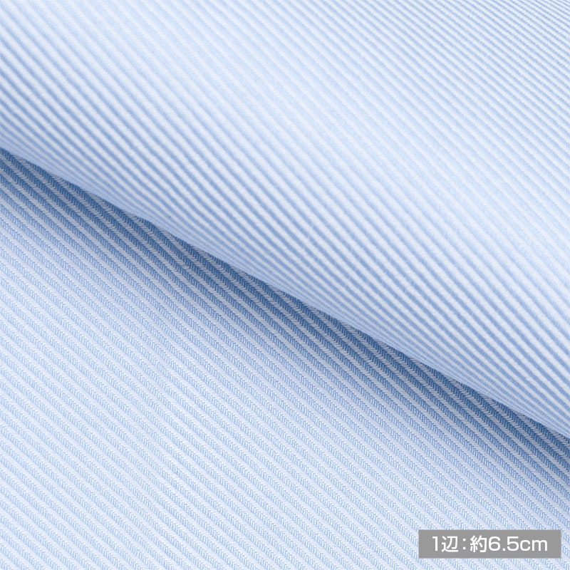 綿 100%｜形態安定 パターンオーダーシャツ 青 ドビー