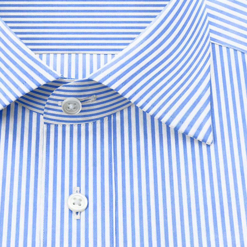 綿 100%｜形態安定 パターンオーダーシャツ ブルーストライプ