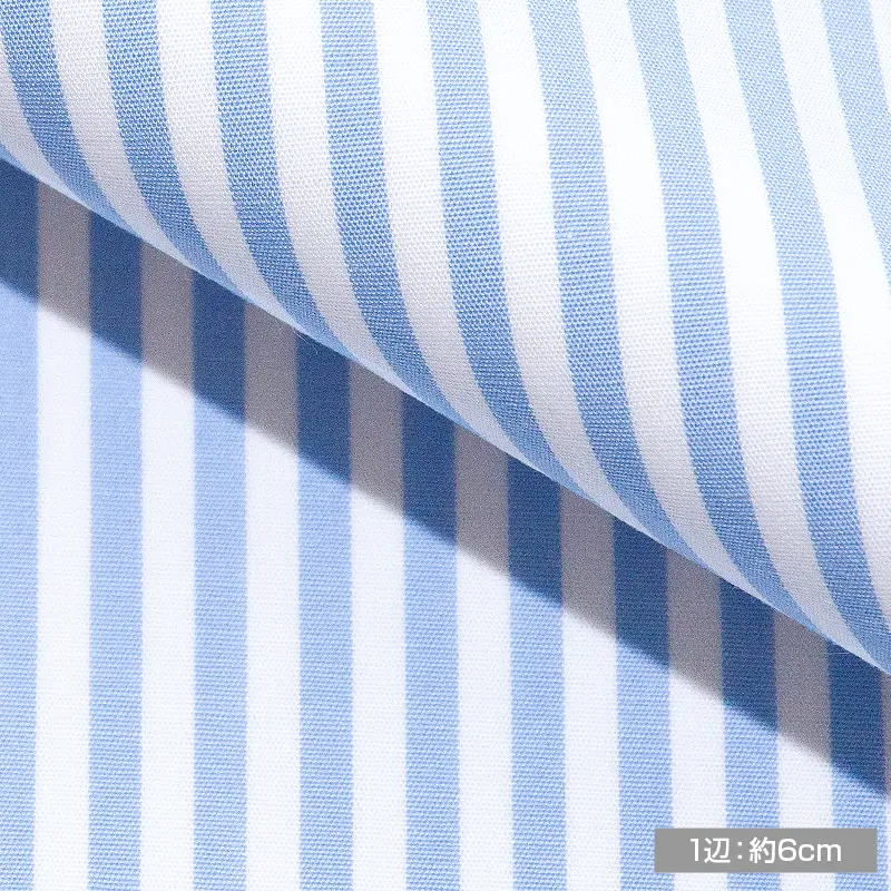 綿：100%｜パターンオーダーシャツブルーストライプ
