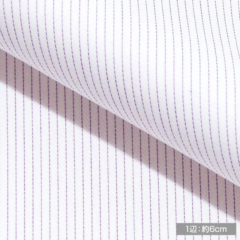 綿：100%｜パターンオーダーシャツパープルストライプ