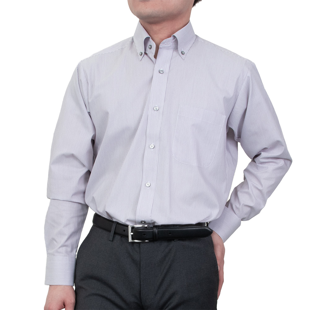 ワイシャツ ストライプ パープル SMC| CHOYA SHIRT（チョーヤシャツ