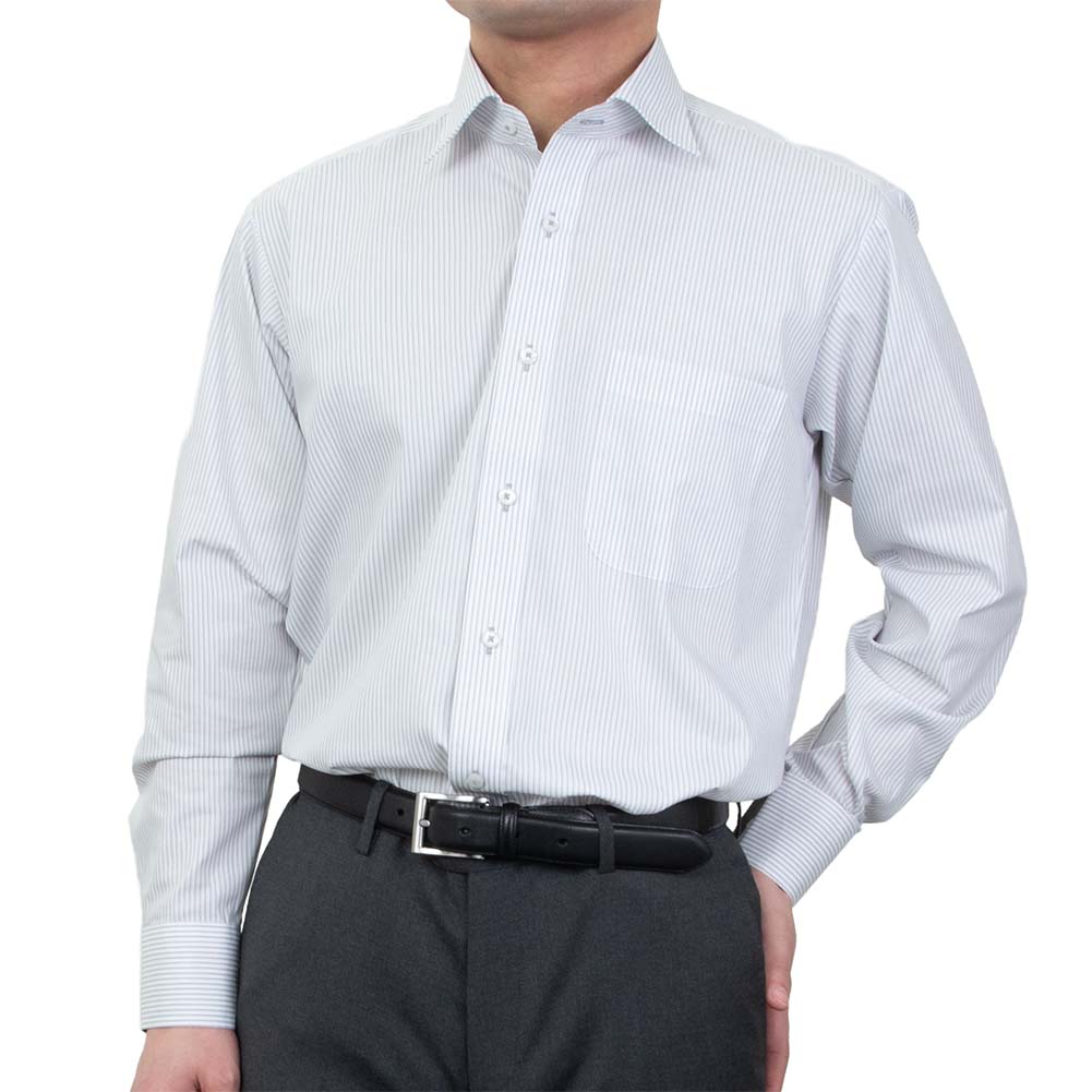 ワイシャツ ストライプ グレー FIRE FLAG｜SHIRT STATION（シャツ