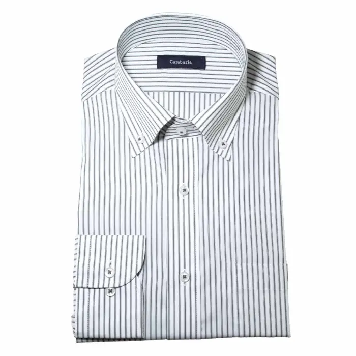 ワイシャツ ストライプ グレー ドビー ｜SHIRT STATION（シャツ