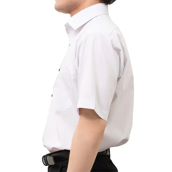 半袖ワイシャツ ストライプ グレー 接触冷感 FIRE FLAG｜SHIRT STATION