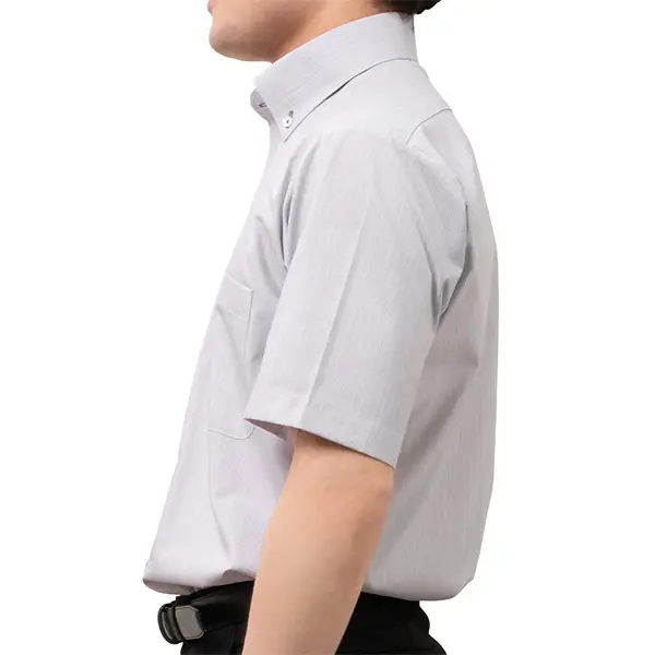 半袖ワイシャツ ストライプ グレー 接触冷感 FIRE FLAG｜SHIRT STATION