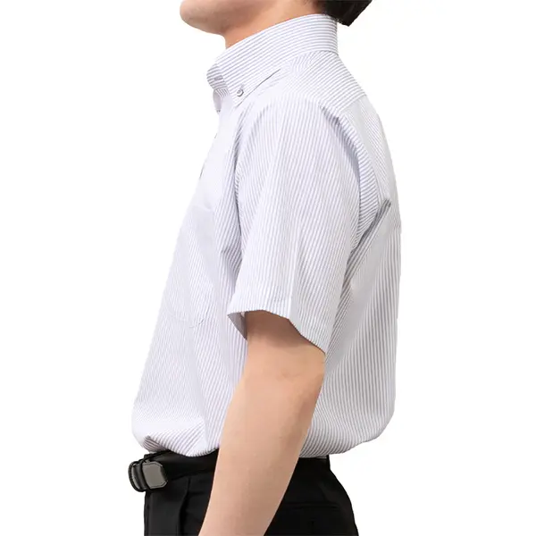 半袖ワイシャツ ストライプ グレー 接触冷感 FIRE FLAG｜SHIRT STATION