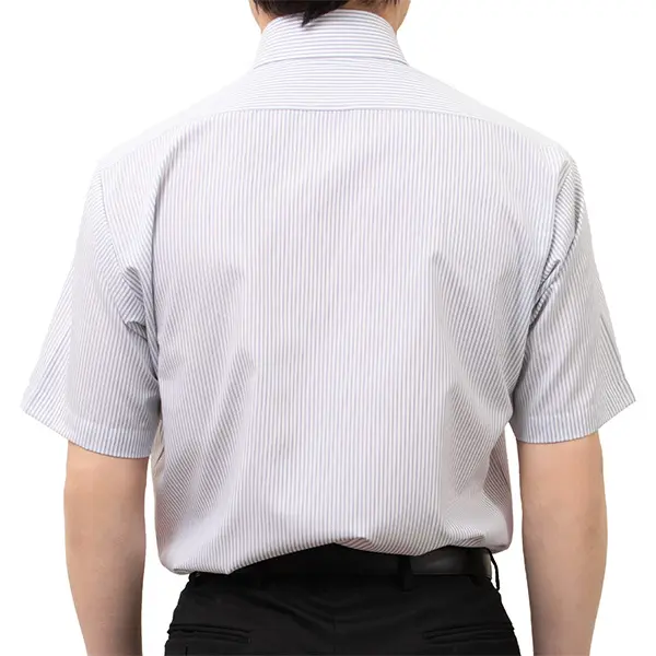 半袖ワイシャツ ストライプ グレー 接触冷感 FIRE FLAG｜SHIRT STATION