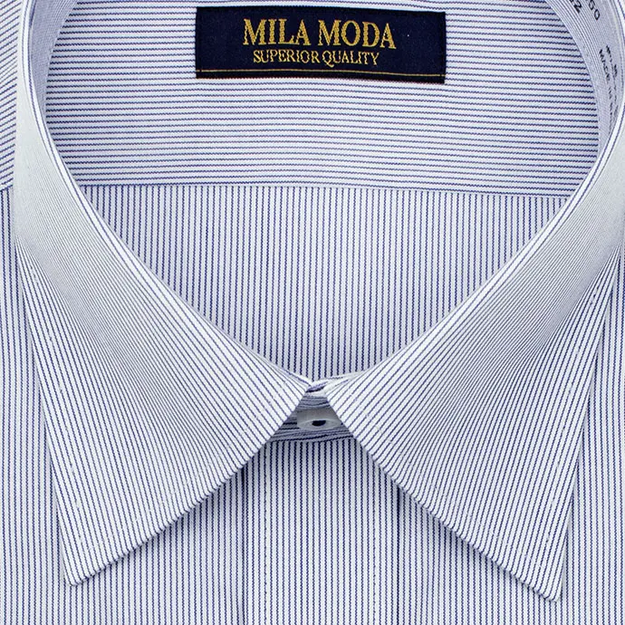 ワイシャツ ストライプ デザイン  ブルー   MILA MODA
