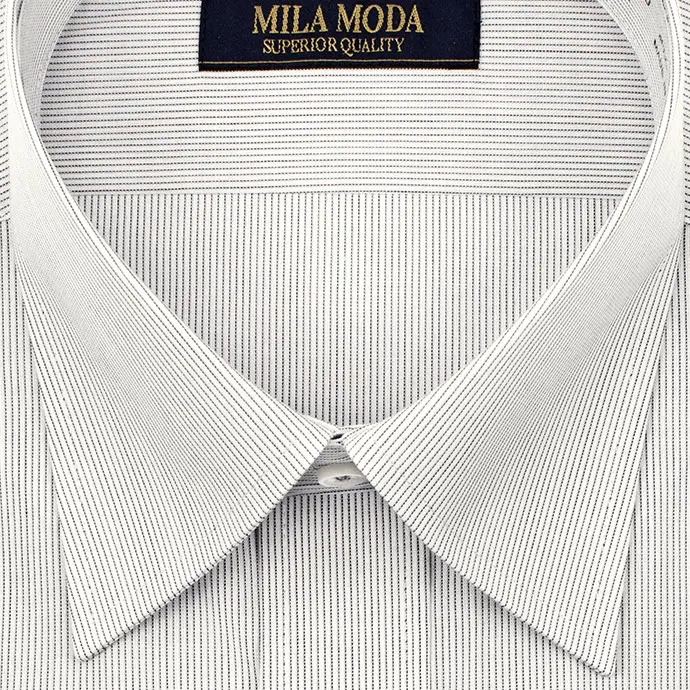 ワイシャツ ストライプ デザイン  グレー   MILA MODA