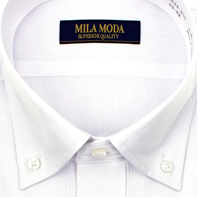 ワイシャツ  デザイン  ホワイト ドビー   MILA MODA