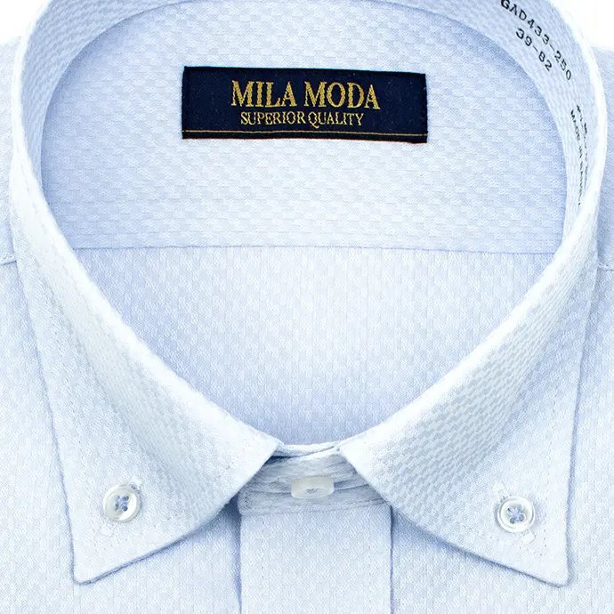 ワイシャツ  デザイン  ブルー  ドビー   MILA MODA