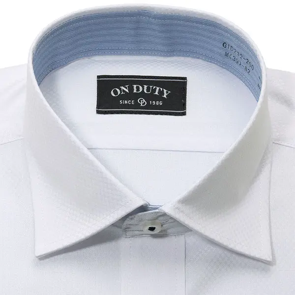 DECEMBER MAY 長袖シャツ ホワイト/ネイビー/ライム ワイシャツ 総柄 ホワイト ドビー ON DUTY｜SHIRT STATION