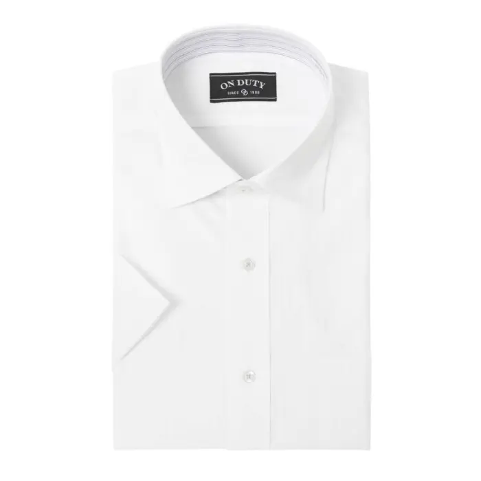 送料無料 ワイシャツ メンズ クールビズ 半袖 形態安定 消臭 ドレスシャツ Yシャツ カッターシャツ ビジネスシャツ レギュラーカラー 白 ホワイト ドビー