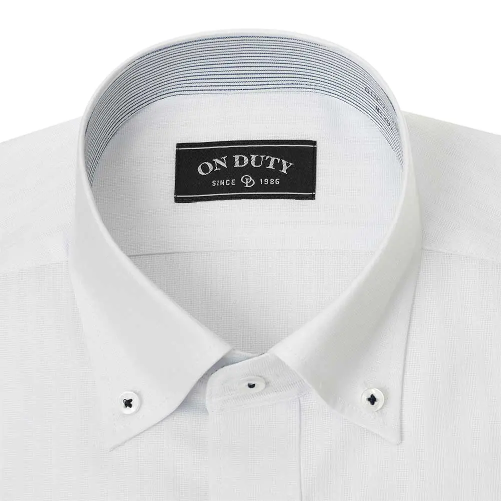 半袖ワイシャツ ストライプ ホワイト ドビー 接触冷感 ON DUTY