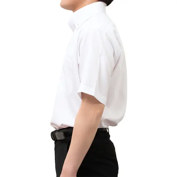 lija　ホワイト 半袖シャツ US XSサイズ 半袖ワイシャツ ストライプ ホワイト ドビー 接触冷感 ON DUTY｜SHIRT