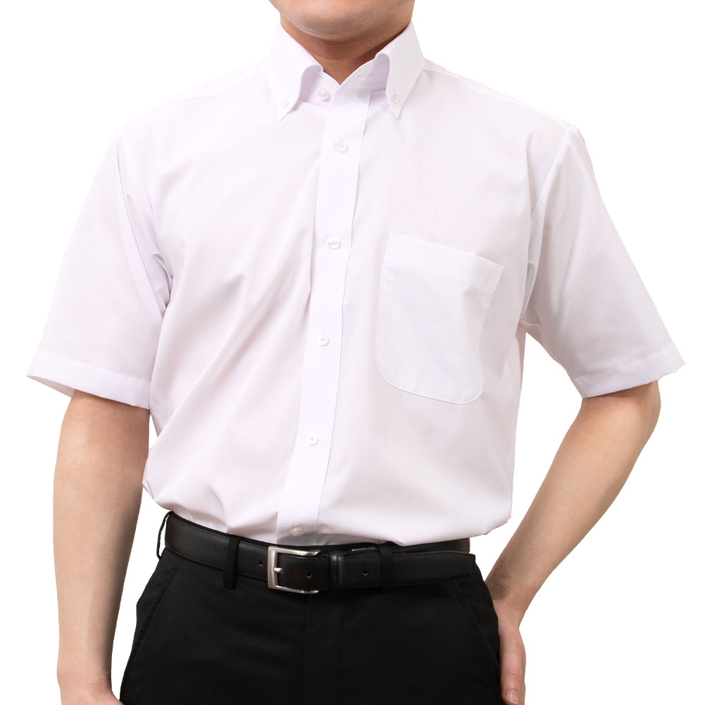 半袖ワイシャツ ストライプ グレー ドビー 接触冷感 ON DUTY｜SHIRT