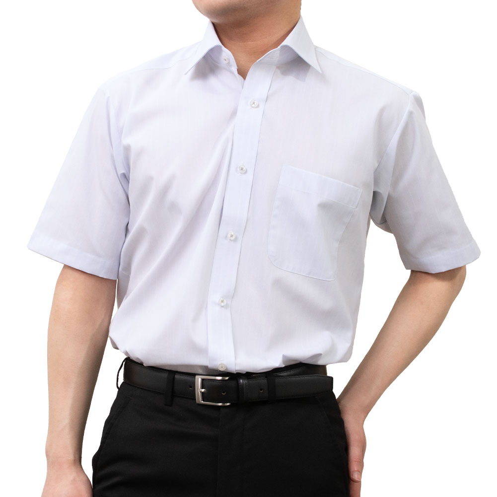 半袖ワイシャツ ストライプ ホワイト ドビー 接触冷感 ON DUTY｜SHIRT