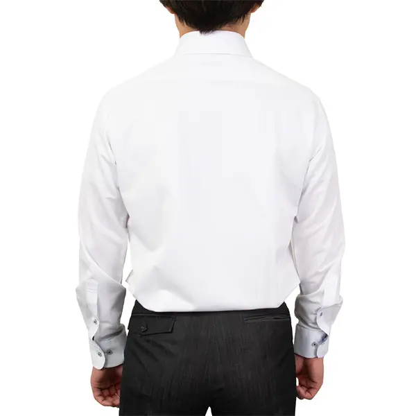 ニットシャツ(裄詰不可) 無地 ホワイト ニット 吸水速乾 KAZAC｜SHIRT