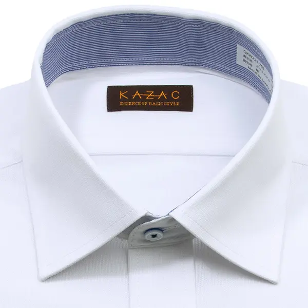 ニットシャツ(裄詰不可) 無地 ホワイト ニット 吸水速乾 KAZAC