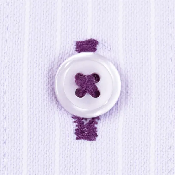 ニットシャツ(裄詰不可) ストライプ パープル ニット 吸水速乾 KAZAC