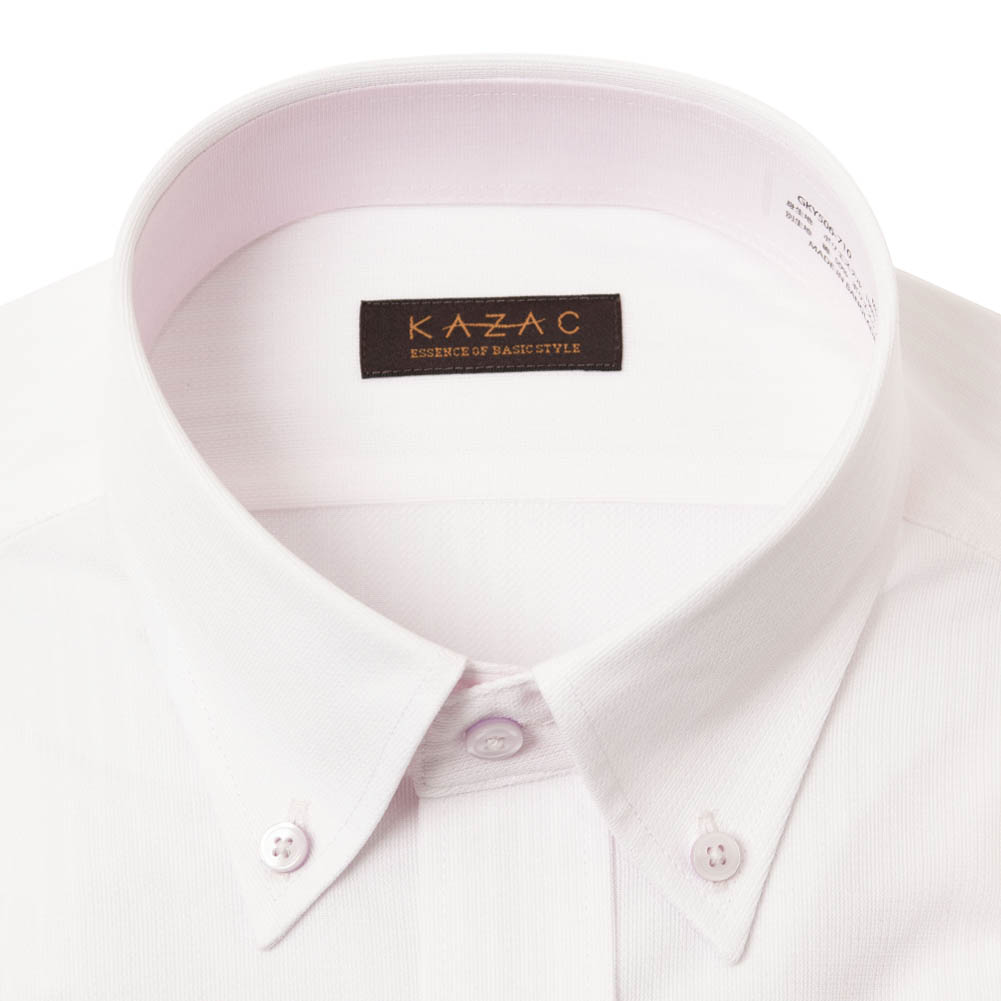 ニットシャツ(裄詰不可) ピンク  ニット 吸水速乾 フラボノ KAZAC