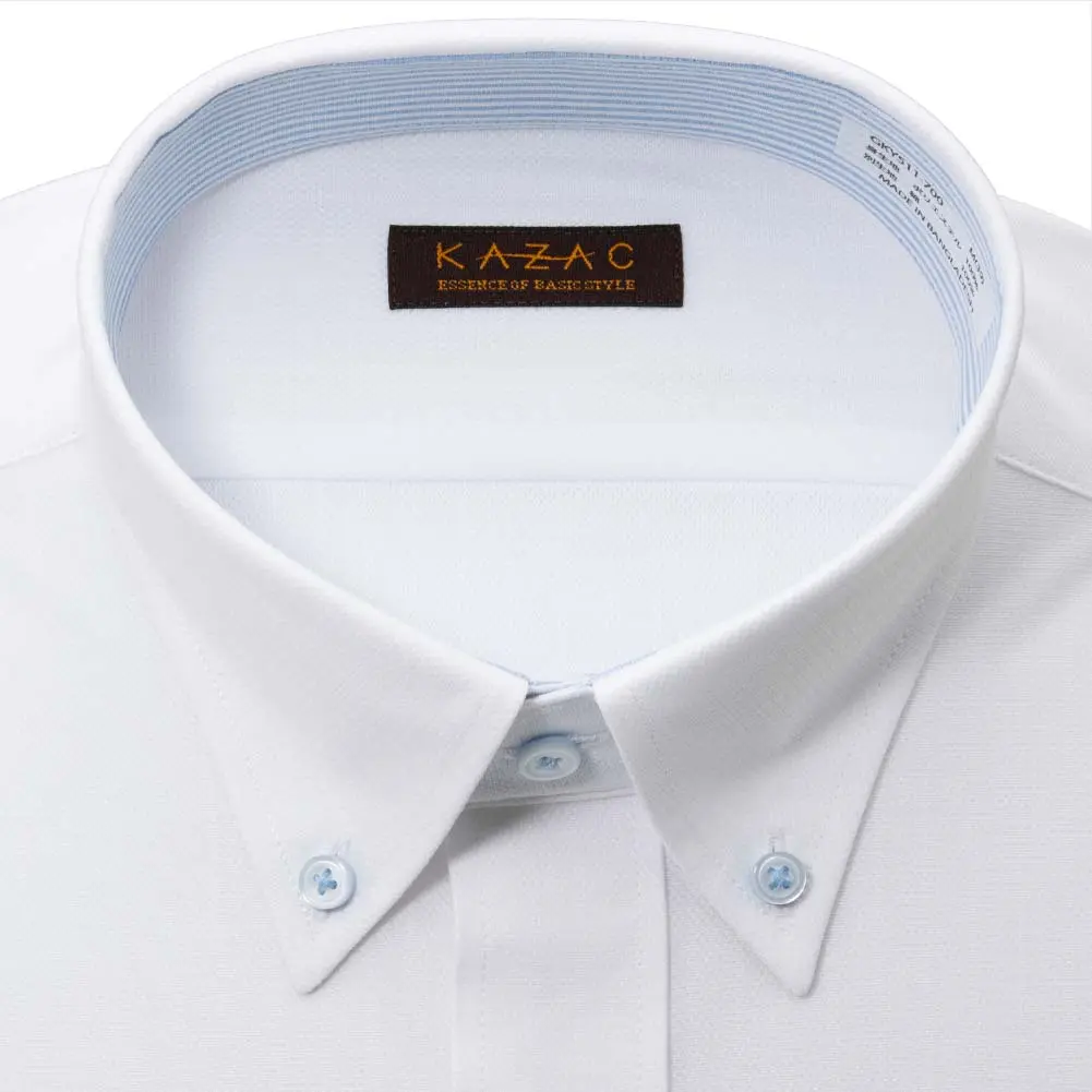 ワイシャツ 無地 ホワイト  ニット 吸水速乾 消臭 KAZAC