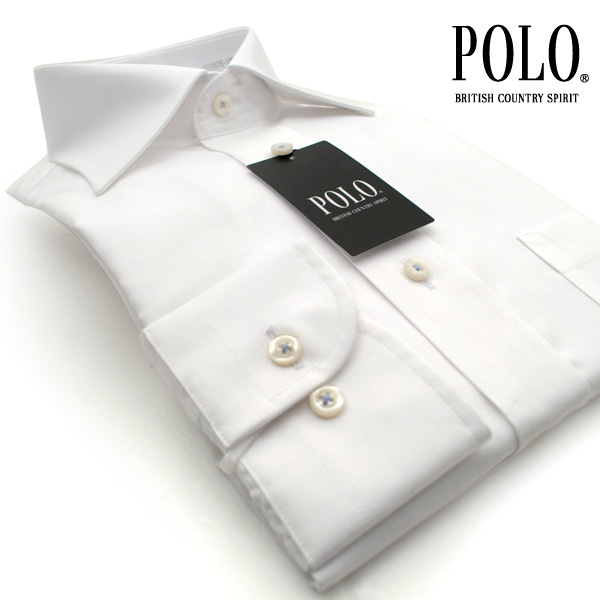POLO B.C.S. 長袖 ワイドカラー　 ホワイト ワイシャツ