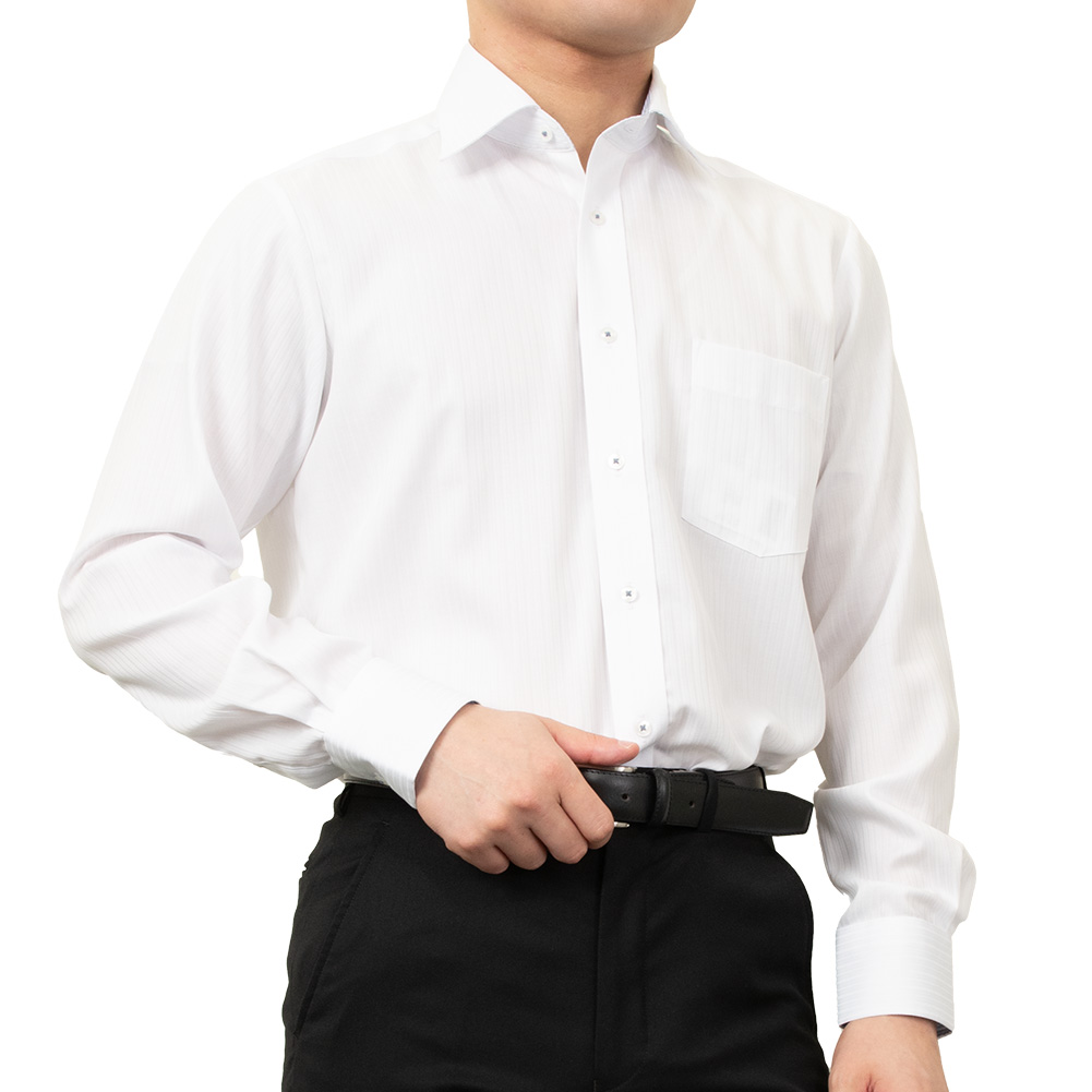 【新品未使用】ARCHIVIO シャツ ホワイト 透け防止】 ワイド 七分袖 形態安定 レディースシャツ(S ホワイト