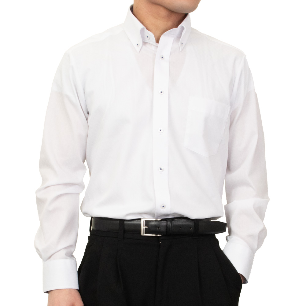 ワイシャツ 総柄 ホワイト ドビー AgFresh 防臭 抗菌 CYGNUS｜SHIRT