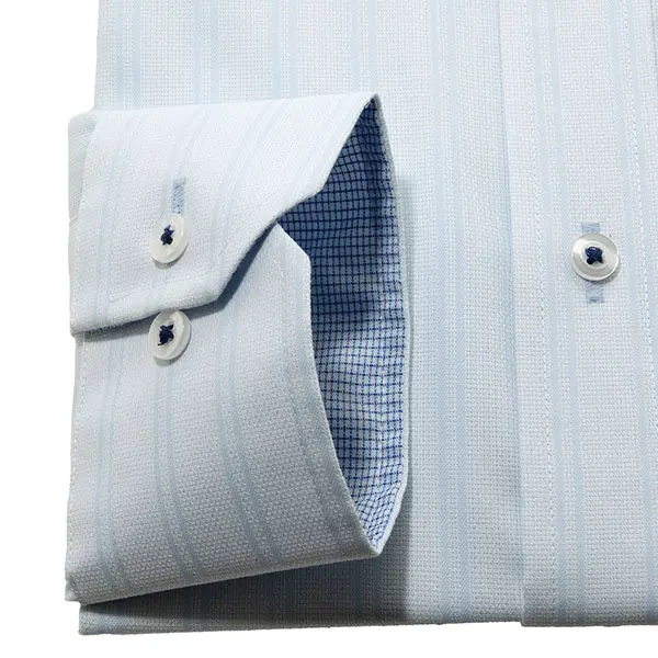 ワイシャツ ストライプ ブルー ドビー AgFresh 防臭 抗菌 CYGNUS