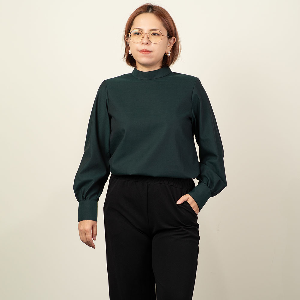 ブラウス ストライプ グリーン 汗シミ防止 GRACE FIELD｜SHIRT STATION