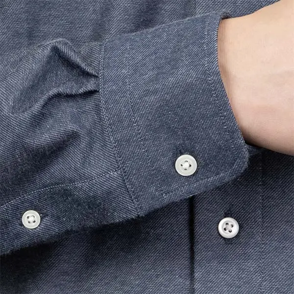 ニットシャツ(裄詰不可) デザイン ネイビー ニット アルティマ 吸水速