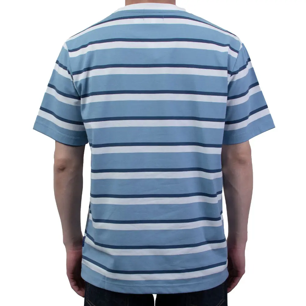白×紺色ボーダー グレーTシャツ GERRY刺繍付き クルーネック（ラッピング不可）