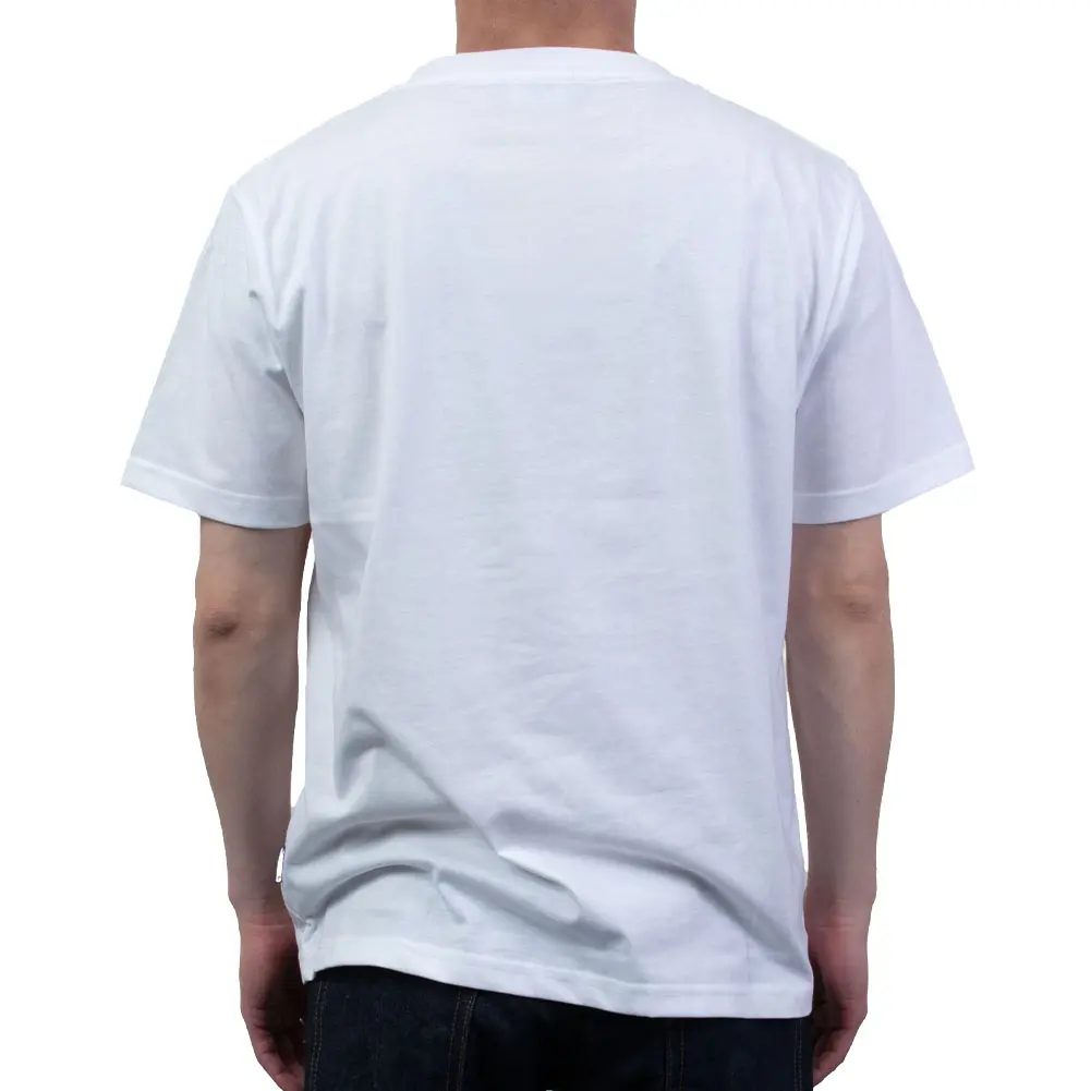 千鳥ドビー 胸ポケット付き クルーネック ホワイト Tシャツ（ラッピング不可）