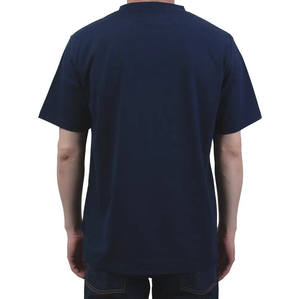 千鳥ドビー 胸ポケット付き クルーネック ネイビーTシャツ（ラッピング不可）