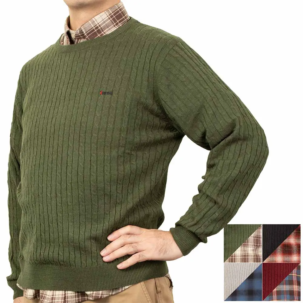 ニット セーター 長袖 クルーネック カジュアル グレー 秋冬 無地