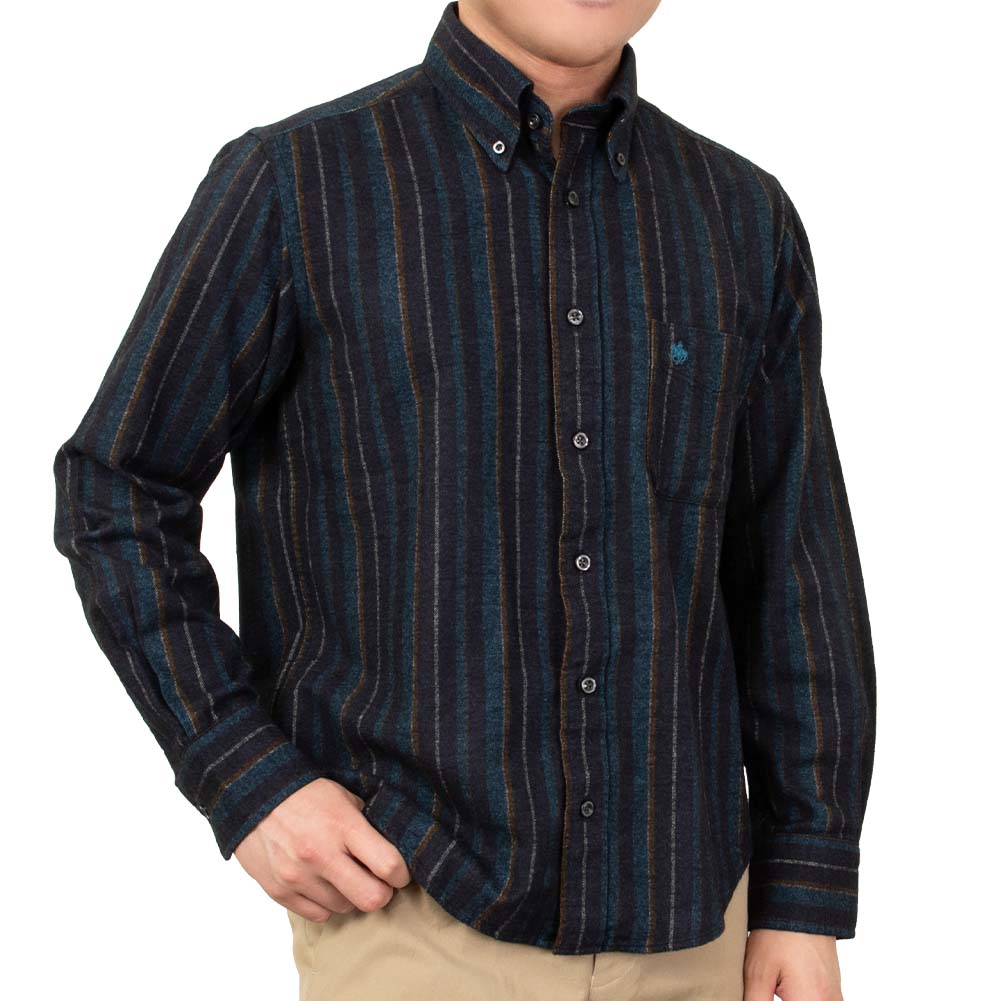 メンズ カジュアルファッション 秋 冬 ツイル起毛 長袖 ポリエステル