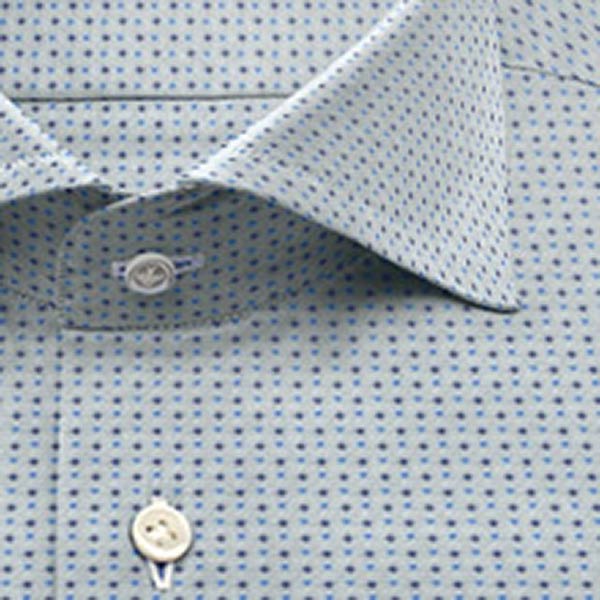 綿 100%｜ パターンオーダーシャツ　薄グレー × 濃紺