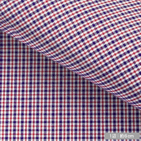 綿 100%｜パターンオーダーシャツ 赤 × ブルー