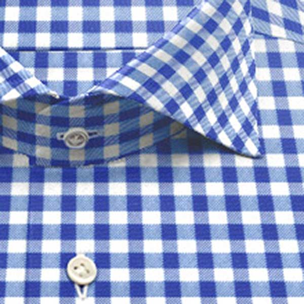綿 100%｜ パターンオーダーシャツ　ブルー × 白ドビー