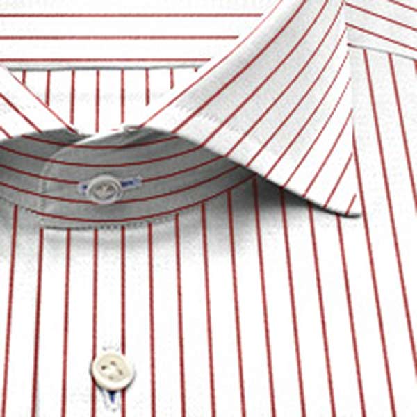 綿 100%｜パターンオーダーシャツ 赤 × 白ドビー