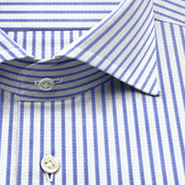 綿 100%｜パターンオーダーシャツ ブルー × 白ドビー