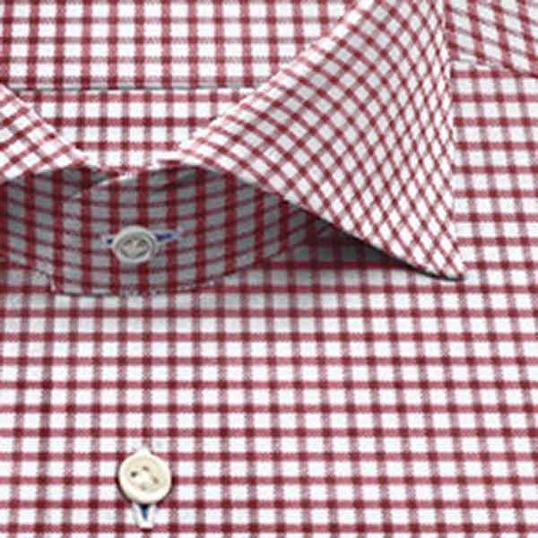 綿 100%｜ パターンオーダーシャツ　赤 × 白ドビー