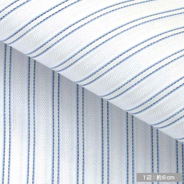 綿 100%｜ パターンオーダーシャツ　ブルー × 白ドビー